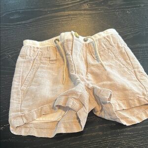 Janie and Jack tan linen blend shorts